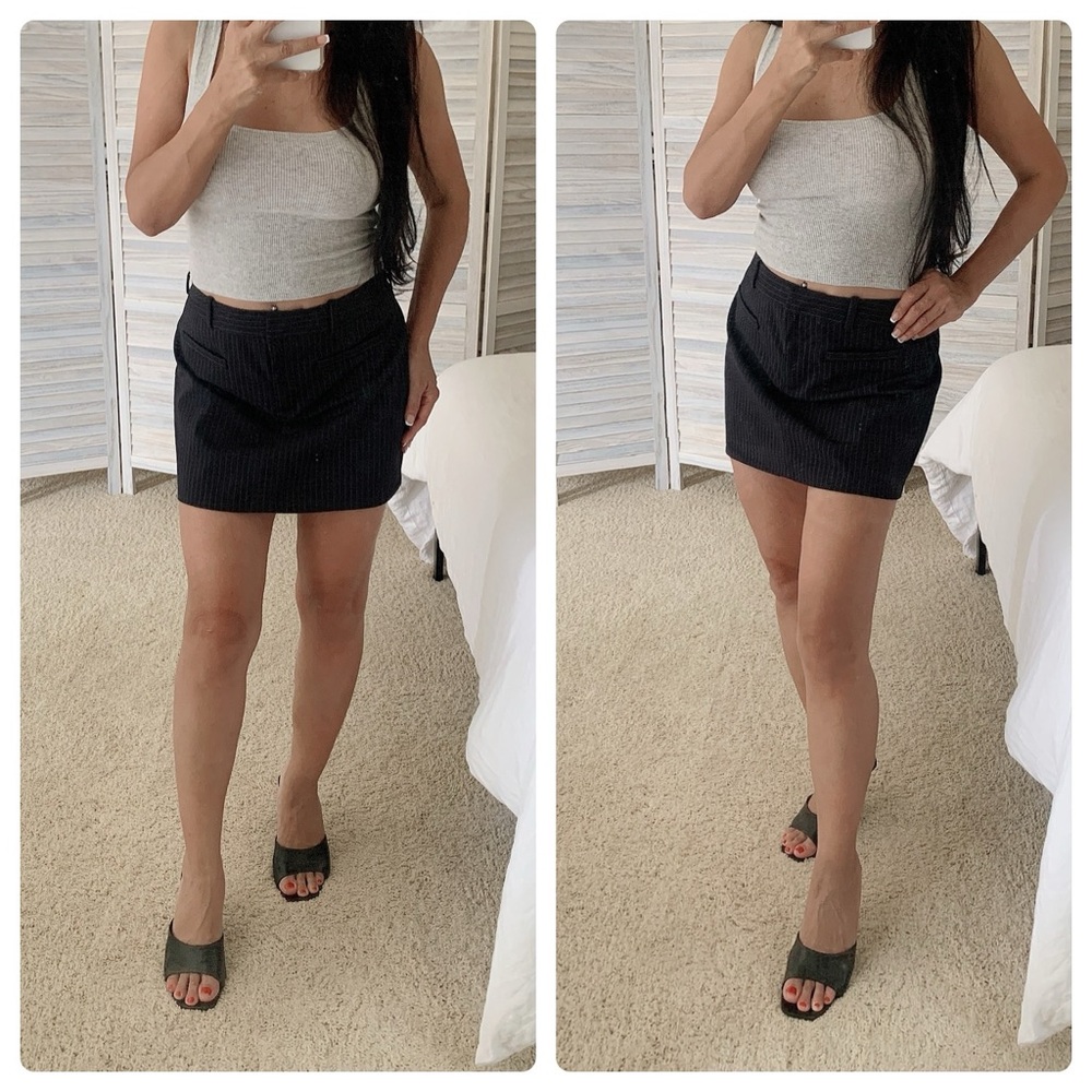 WAYF Pinstripe Mini Skirt